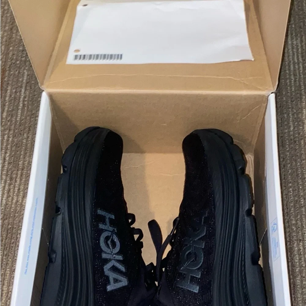 Hoka Black Athletic Shoes with Chunky Sole and Padded Collar - Picture 11 of 14